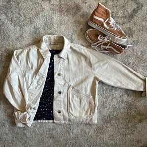 Topshop Cream Crop Jacket